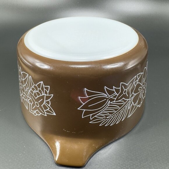 Vintage Pyrex Woodland Brown Casserole Baking Dish With Lid 473 B 1L Glass Dish - Picture 6 of 15